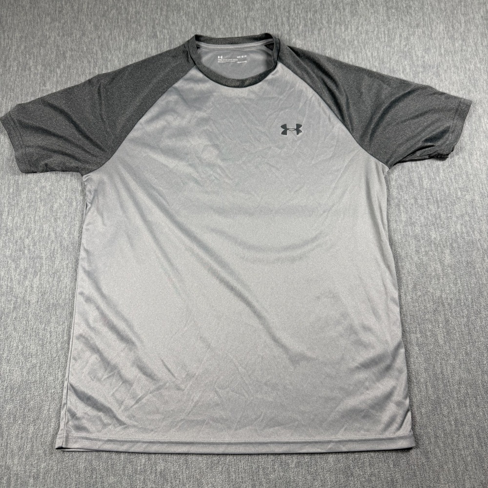 Under Armour Shirt Men's Large Grey Short Sleeve HeatGear Athletic Performance
